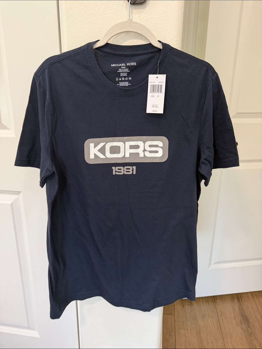 NWT Michael Kors Men's Navy KORS 1981 Logo Tee